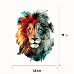 Tatouage demi-sleeve lion orange