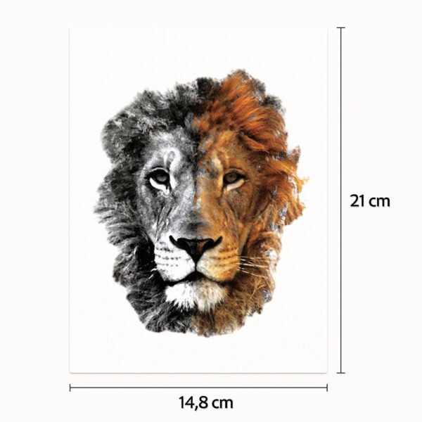 Tatouage demi-sleeve lion de feu