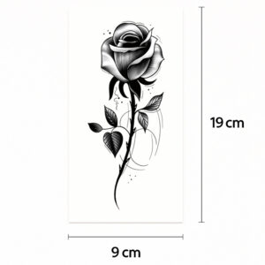 Tatouage demi-sleeve Rose noire parfaite