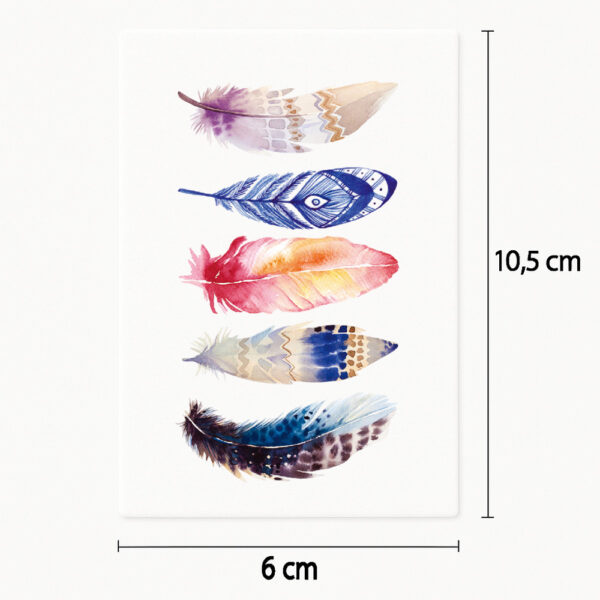 Tatouage plumes colorées