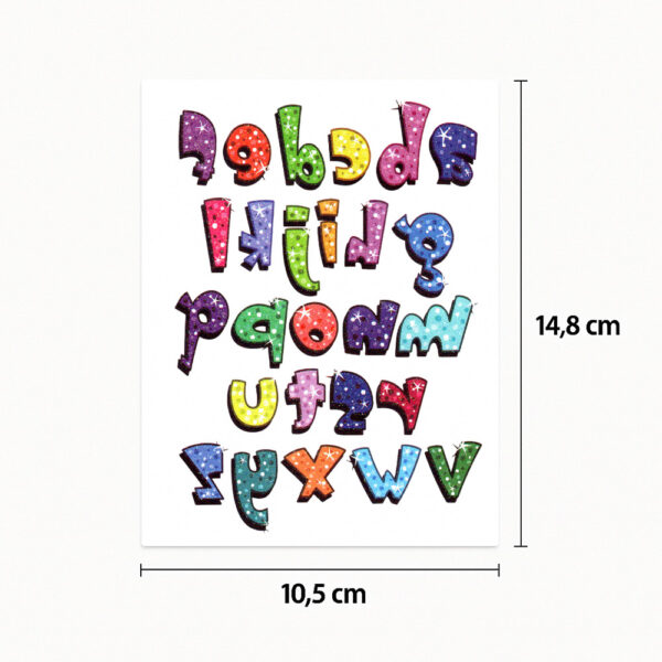 Tatouage alphabet coloré